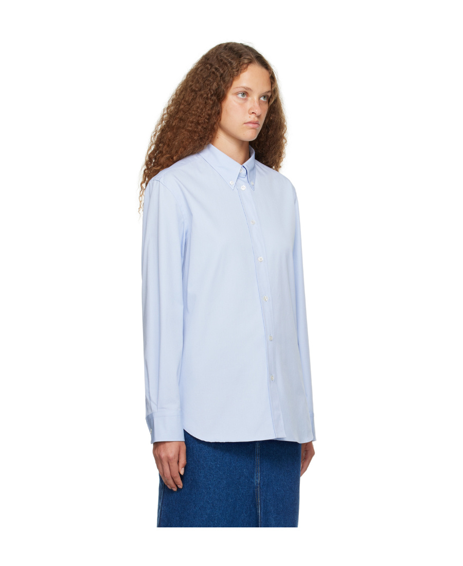 Studio Nicholson Lapel Long-sleeved Shirt In Blue