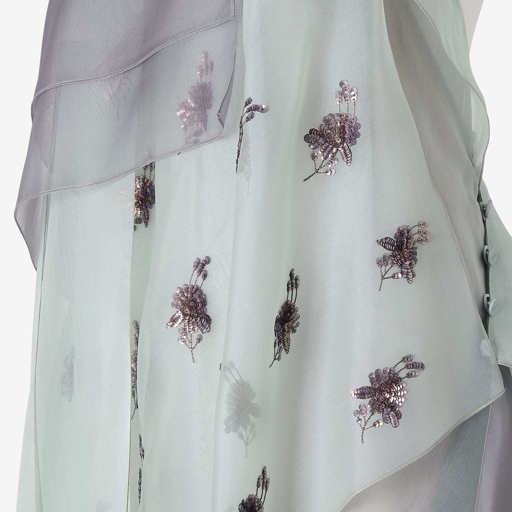 Fendi Asymmetric Sequin-embellished Dress In Light Blue