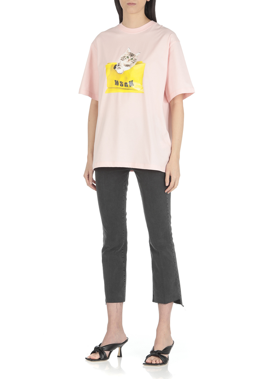 Msgm Graphic-print Short-sleeved T-shirt In Pink