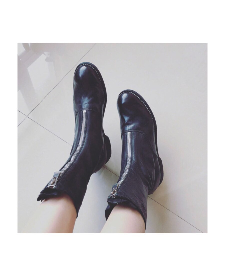 Guidi Front Zip Boots In Black