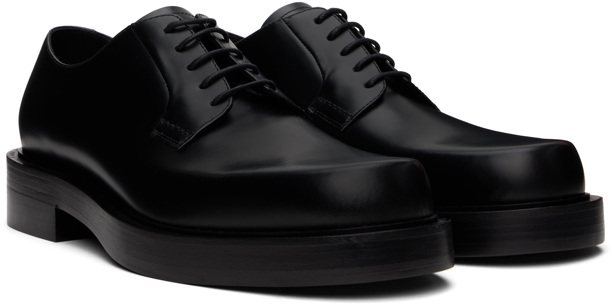 Lanvin Banjo Leather Richelieu For Men In Black