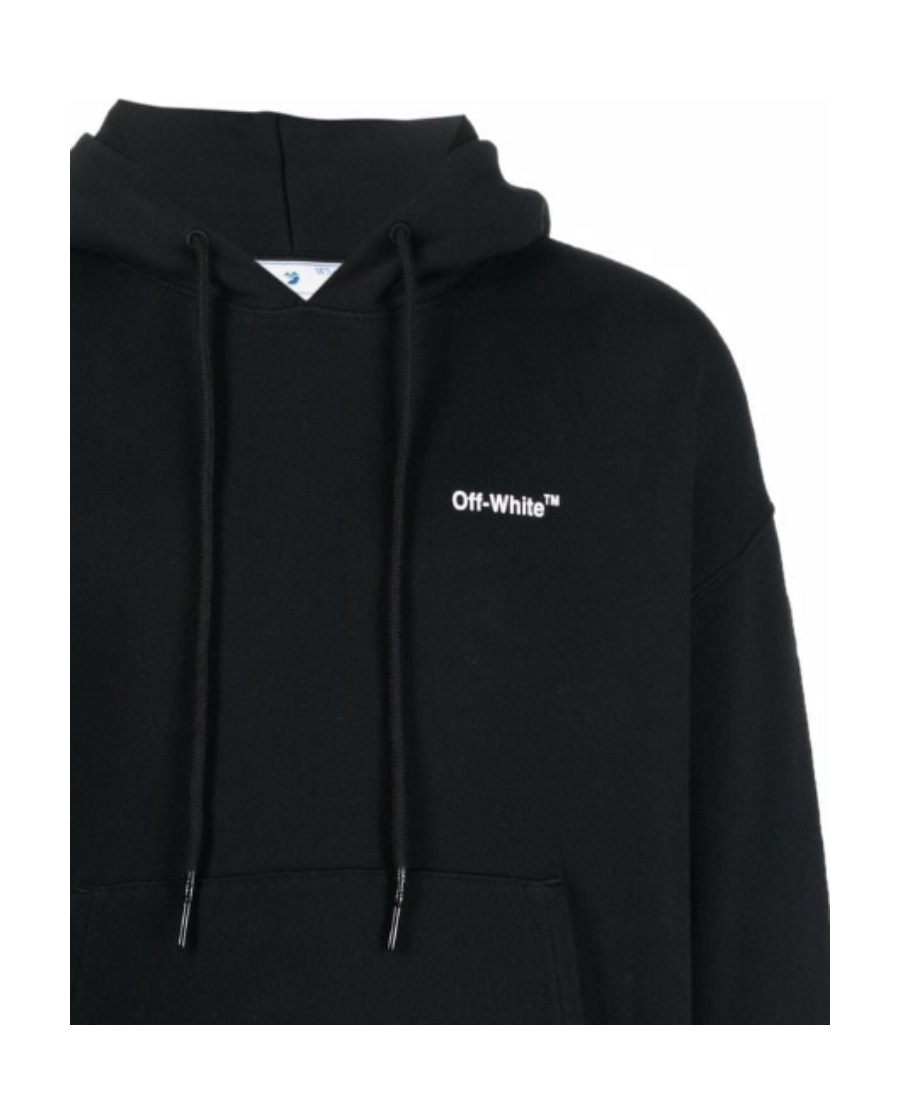 Off-white Blackwhite Windy Arrow Skate Hoodie In Black