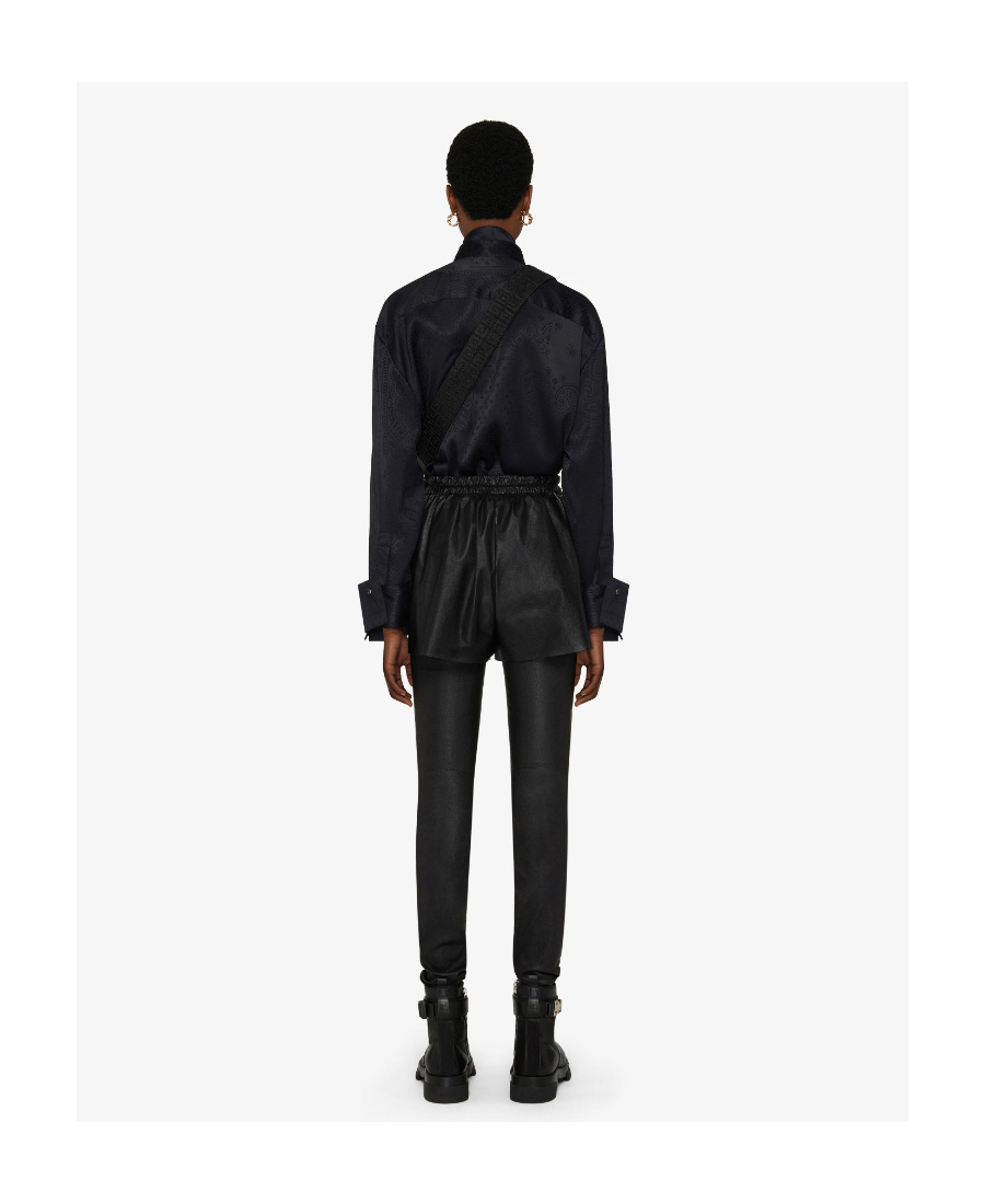 Givenchy Polished-finish Zip-detail Trousers In Black