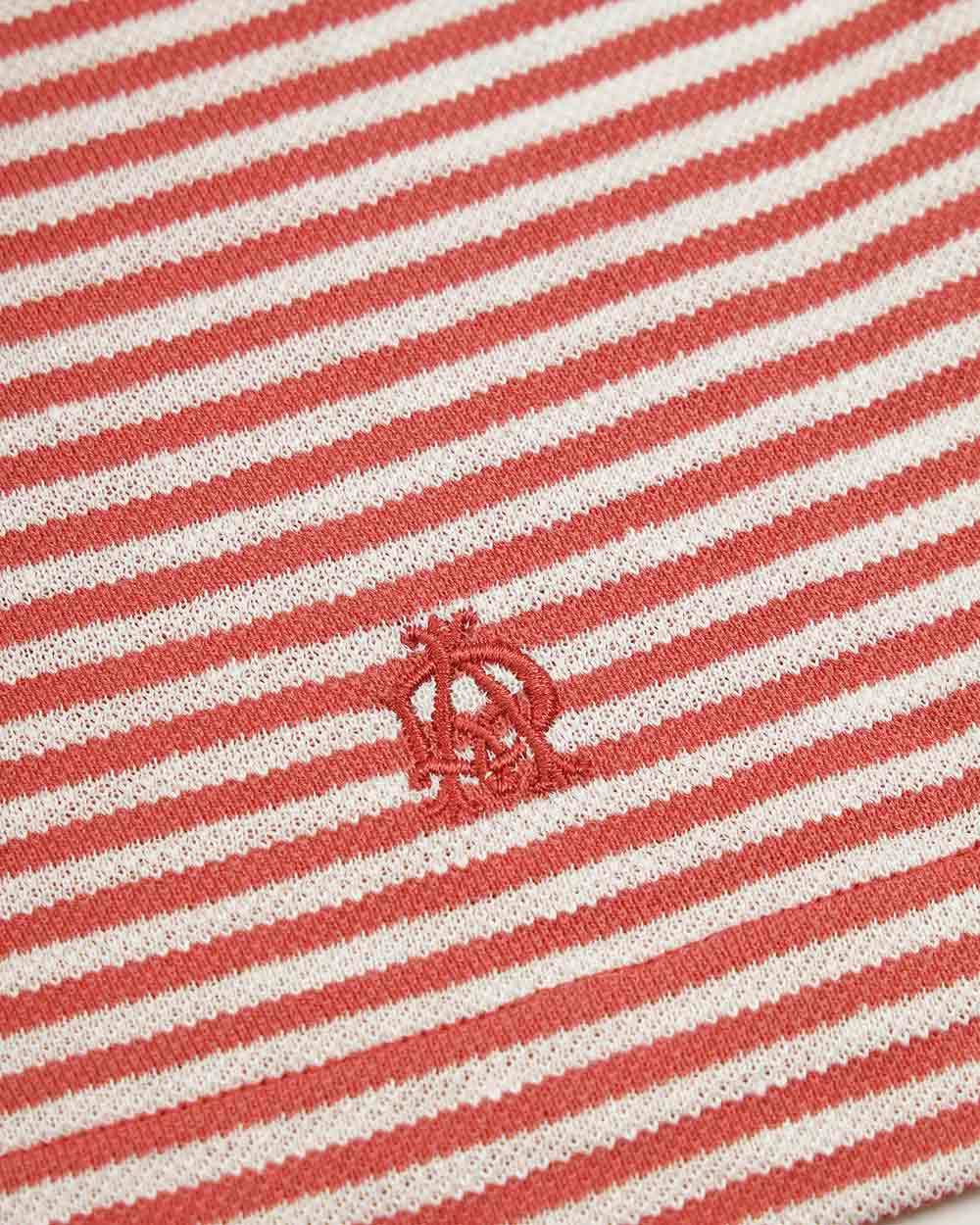 DUNHILL ROUND COLLAR STRIPED T-SHIRT 
