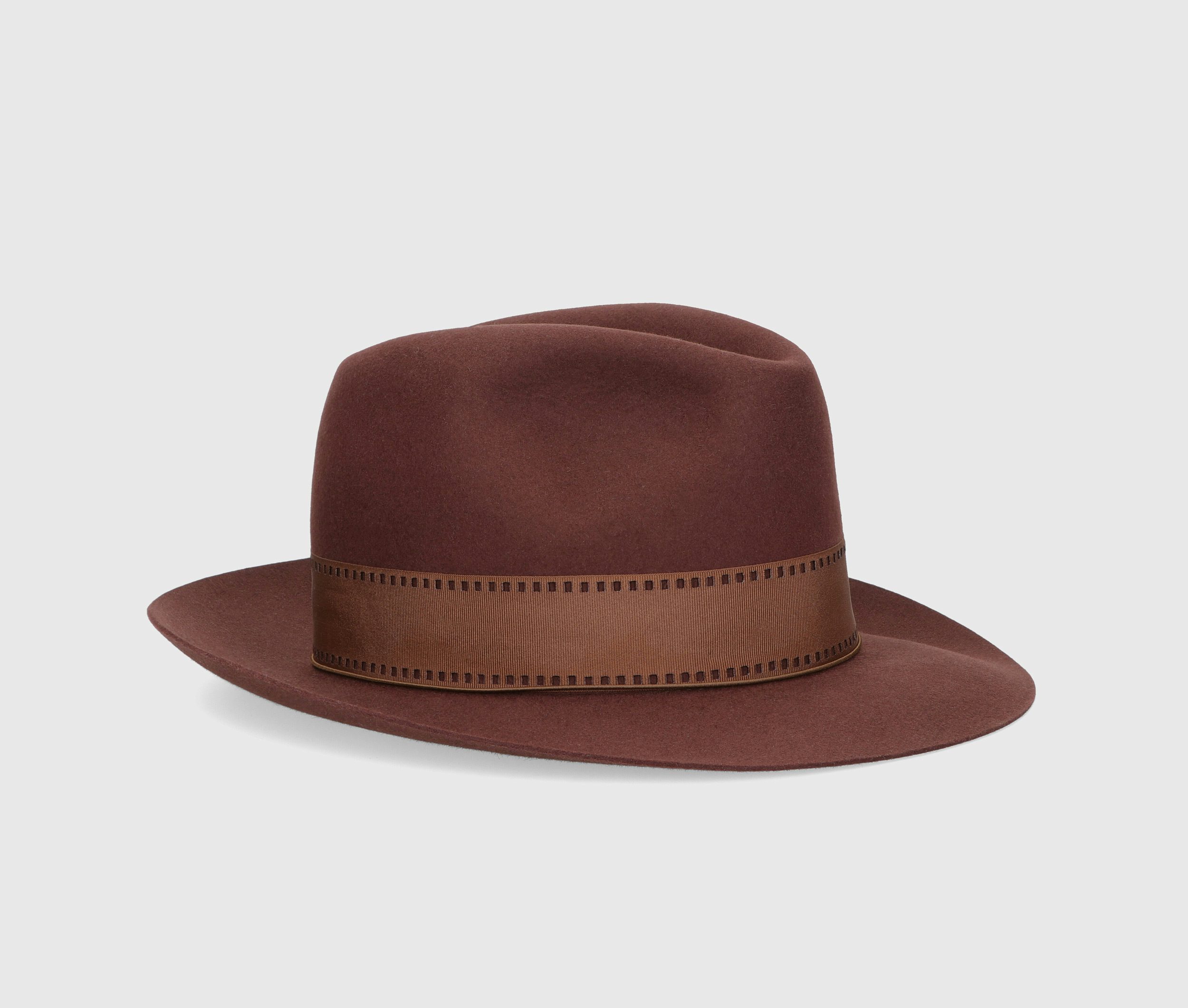 Borsalino Same Color Hatband In Brown