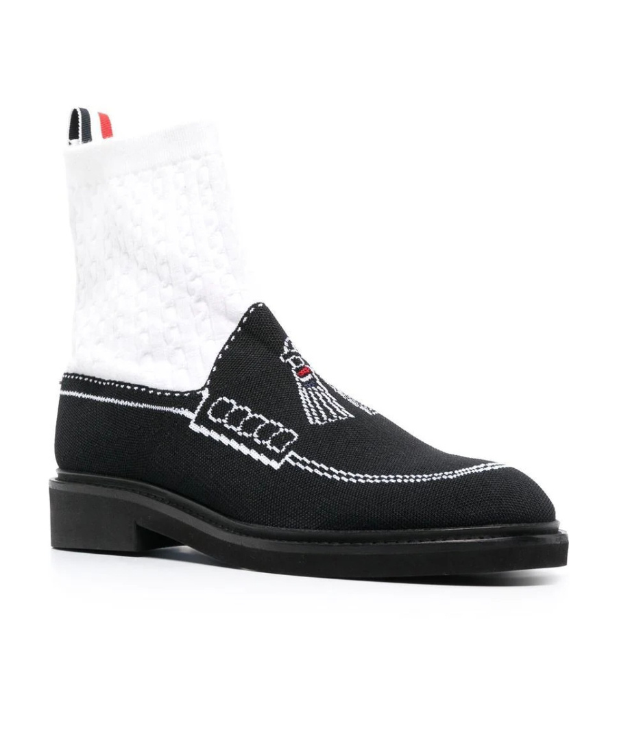 Thom Browne Tassel Loafer Sock Boots In Black