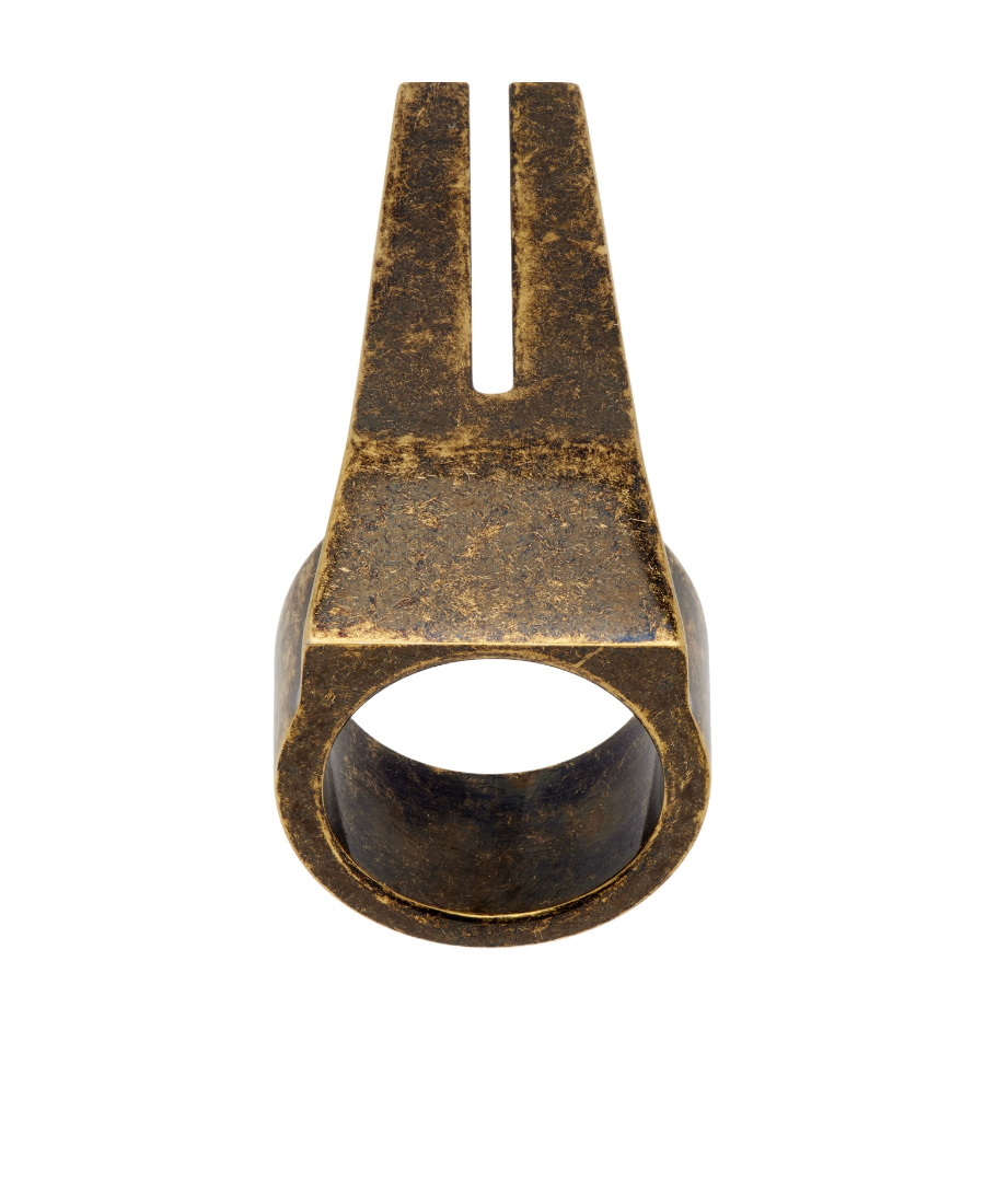 Rick Owens Open Trunk Ring In Yellow