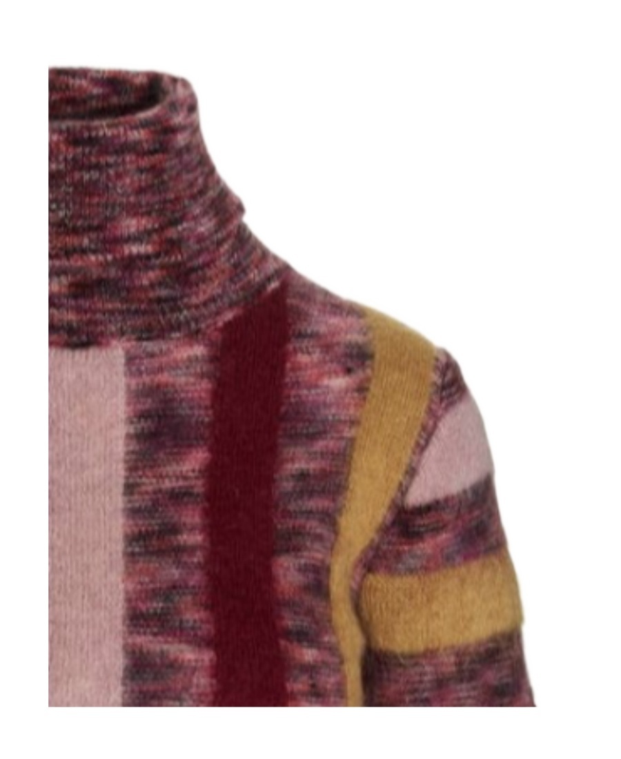 Shop Dsquared2 Striped Roll-neck Crop Jumper In Red