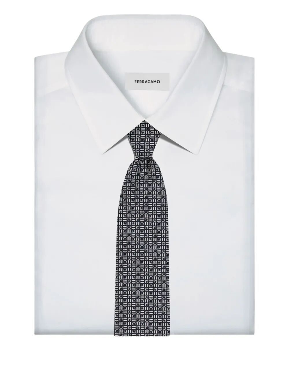 Ferragamo Alassio Silk Tie In Black