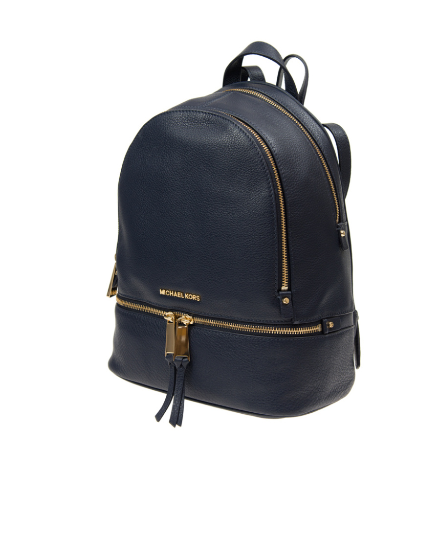 Michael Michael Kors Dark Blue Rhea Medium Backpack In Black