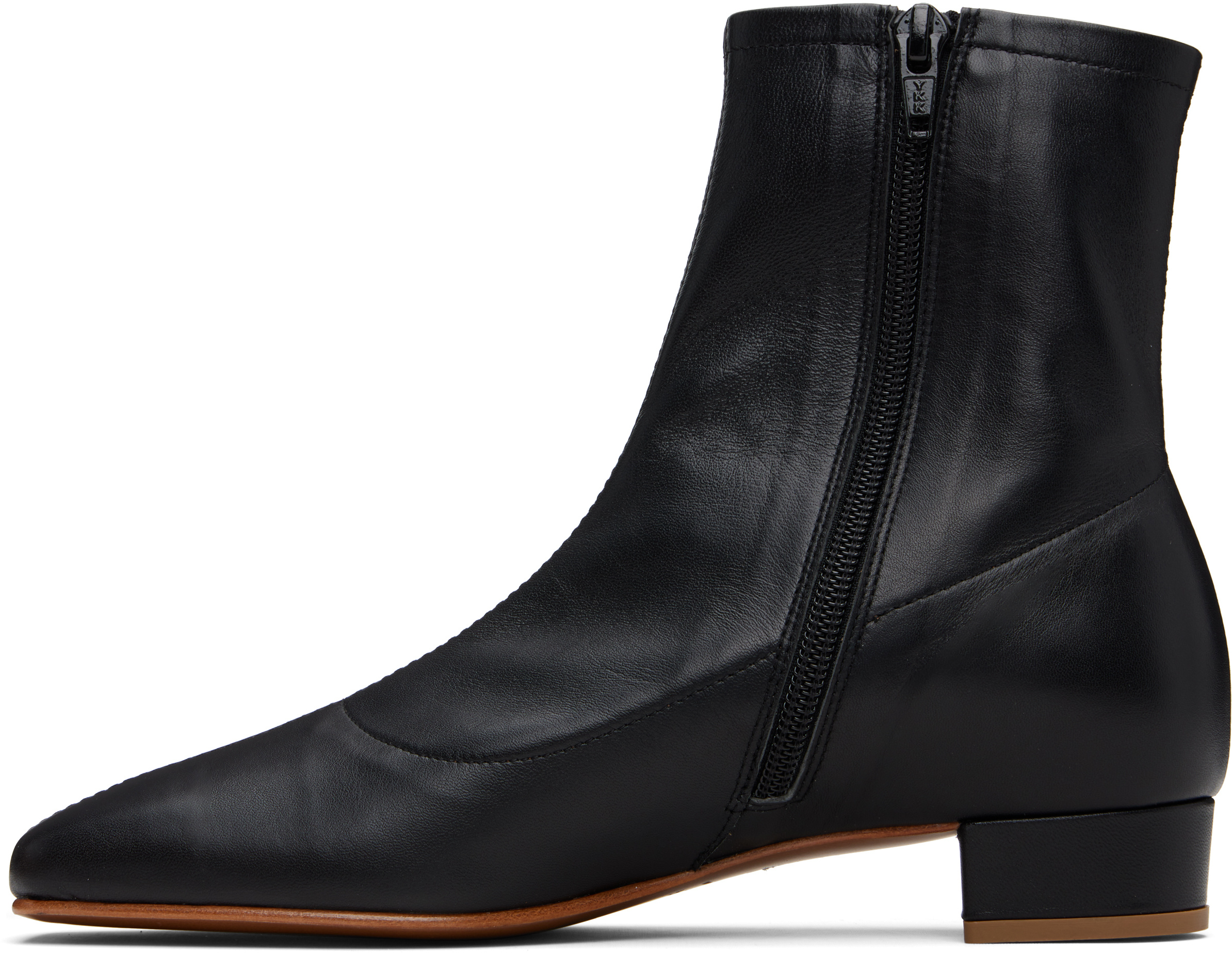 By Far Este 25mm Square Toe Ankle Boots In Black
