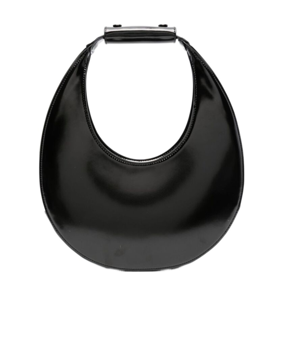 Shop Staud Moon Magnetic Fastened Shoulder Bag In Black