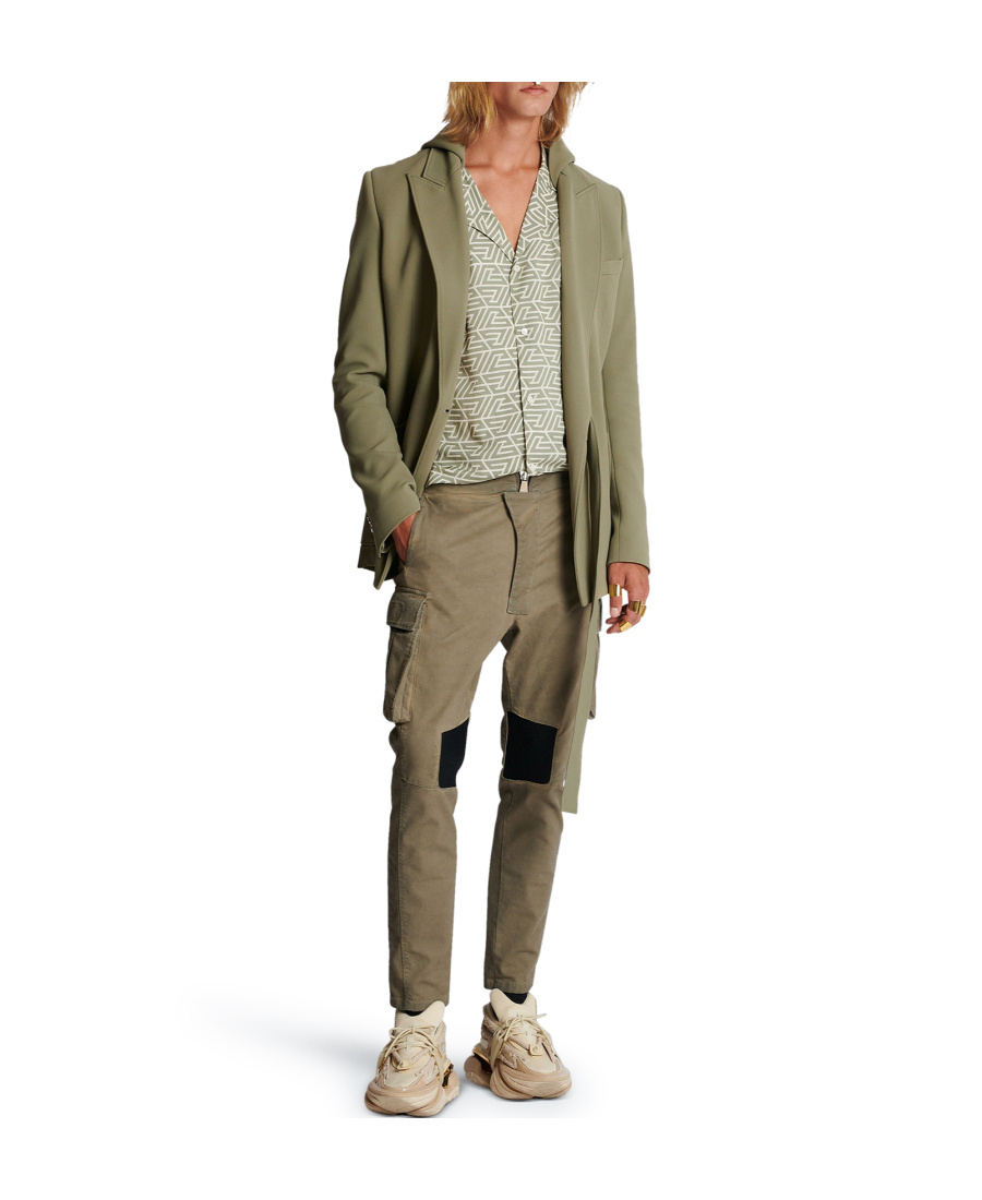 BALMAIN COTTON CARGO TROUSERS WITH INSERTS