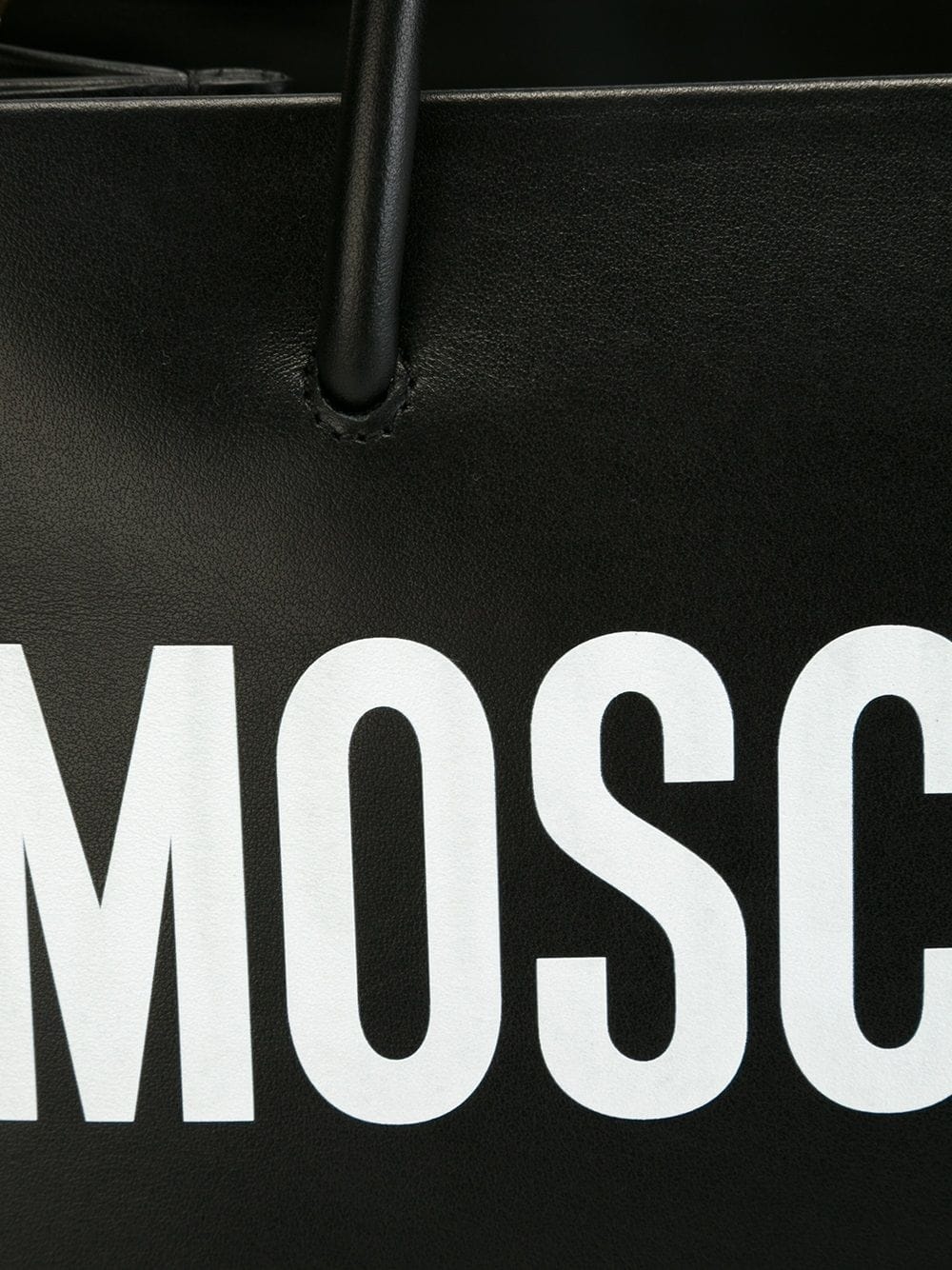 Moschino Logo Print Square Tote In Black