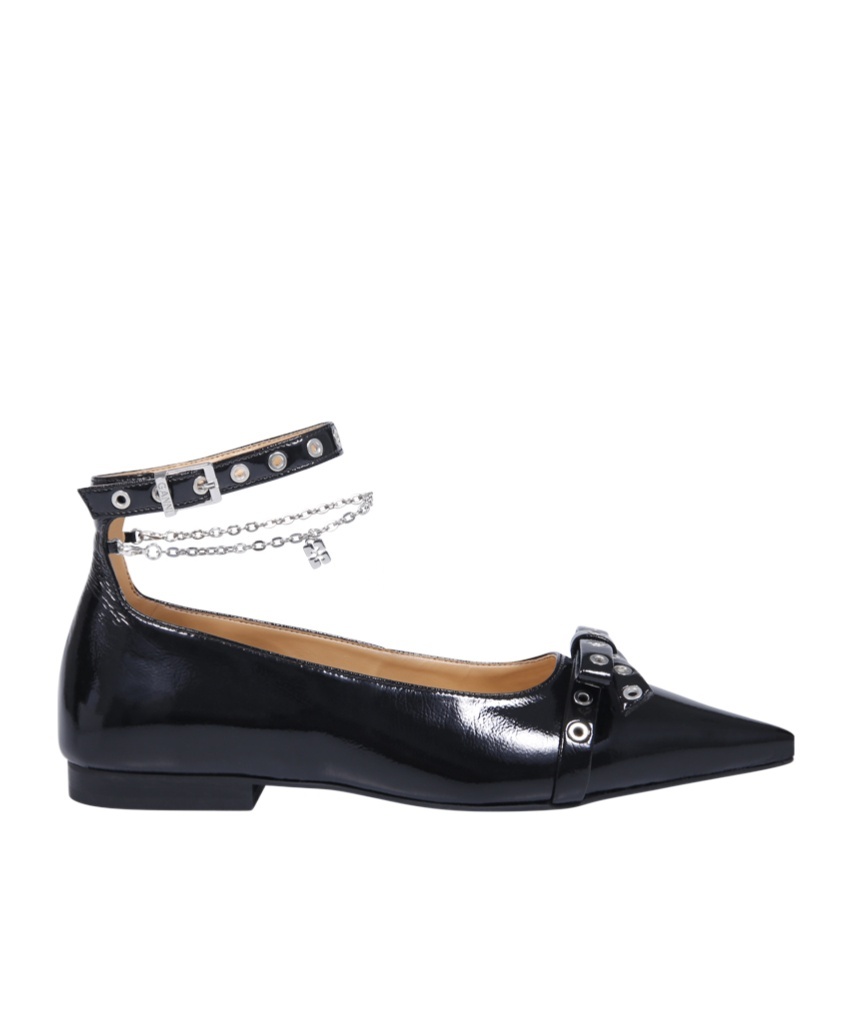 Ganni Jewel Ballerina In Black