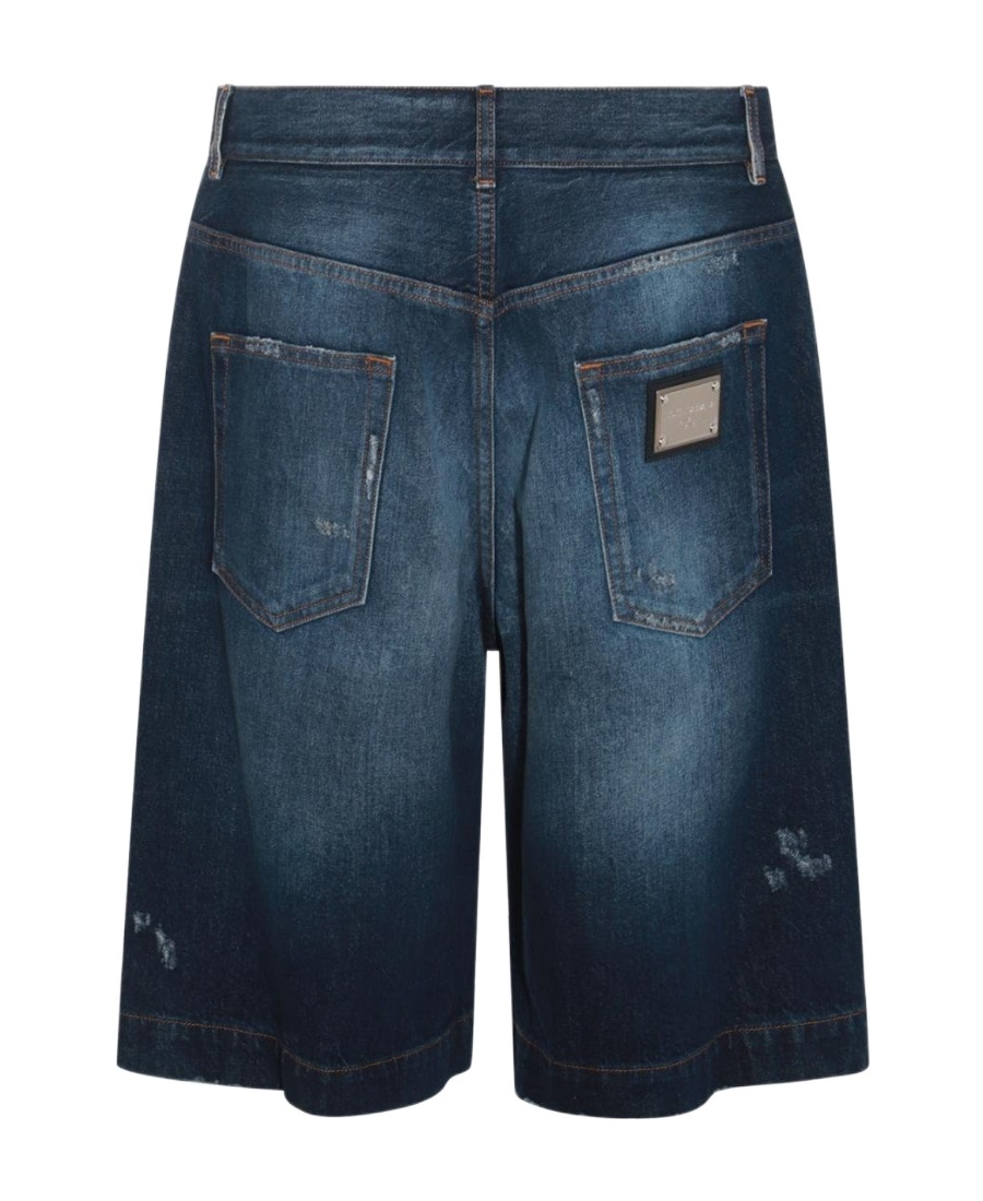 Dolce & Gabbana Denim Bermuda Shorts In Blue