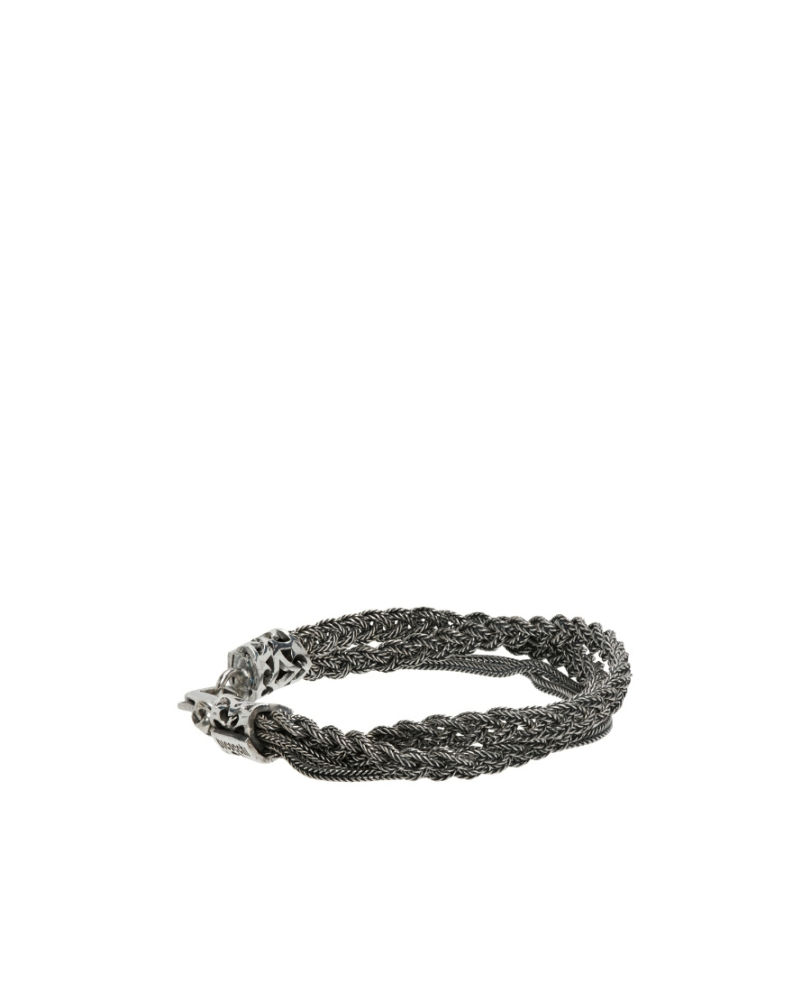 Emanuele Bicocchi Braided Chain Bracelet In Black