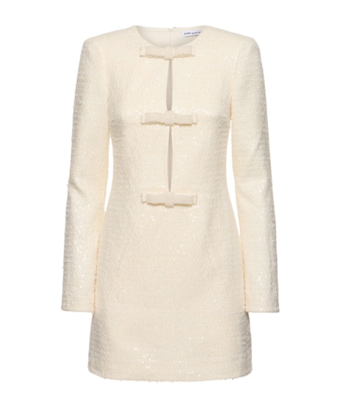 Self-portrait Bow Dress In Yellow