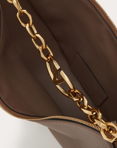 VALENTINO GARAVANI VALENTINO VLOGO MOON ZIP-UP MEDIUM HOBO BAG