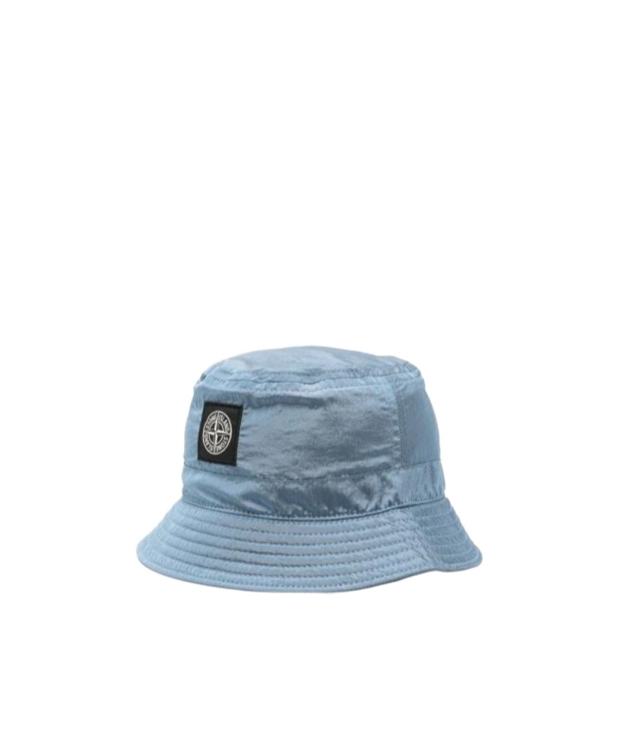 Shop Stone Island Logo-patch Bucket Hat In Blue