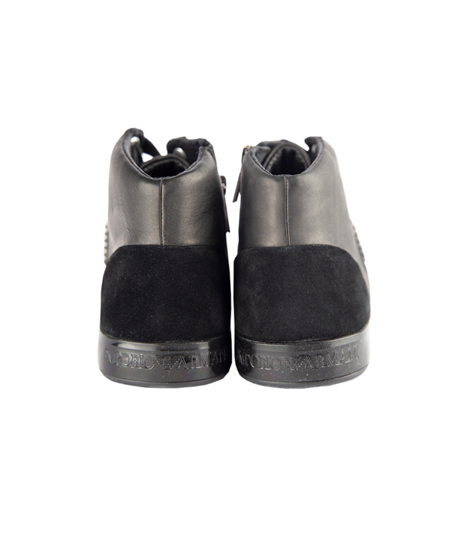 Emporio Armani Logo Casual Sports Shoes In Black