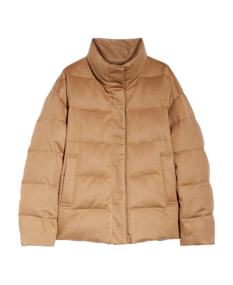 Max Mara Double-sided High-necked Cotton Suit In Brown
