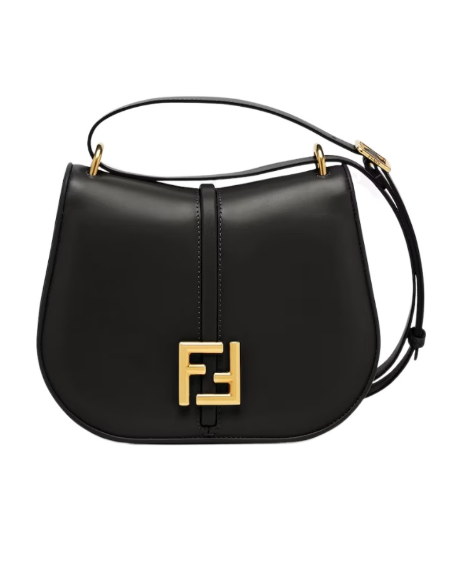 Fendi Black Smooth And Full-grain Leather Bag In Black