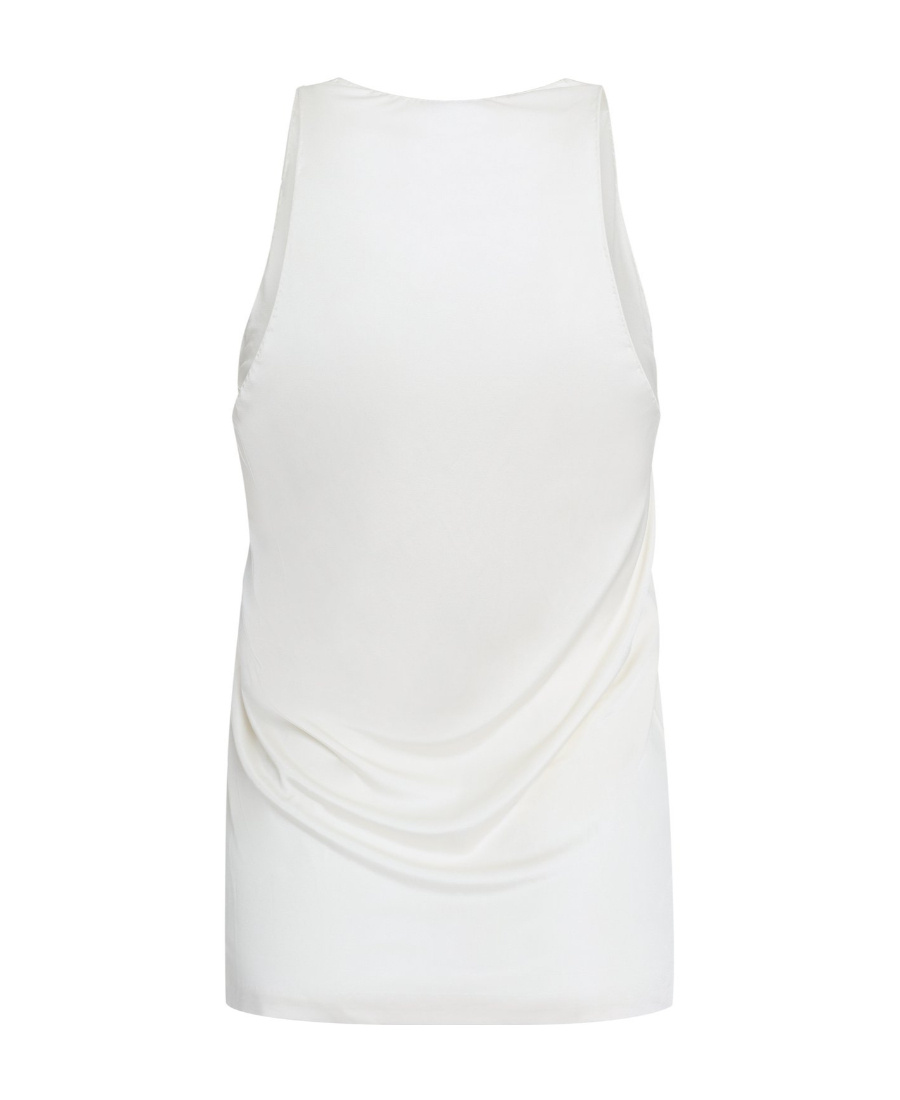 Saint Laurent Silk Crepe Satin Top In White