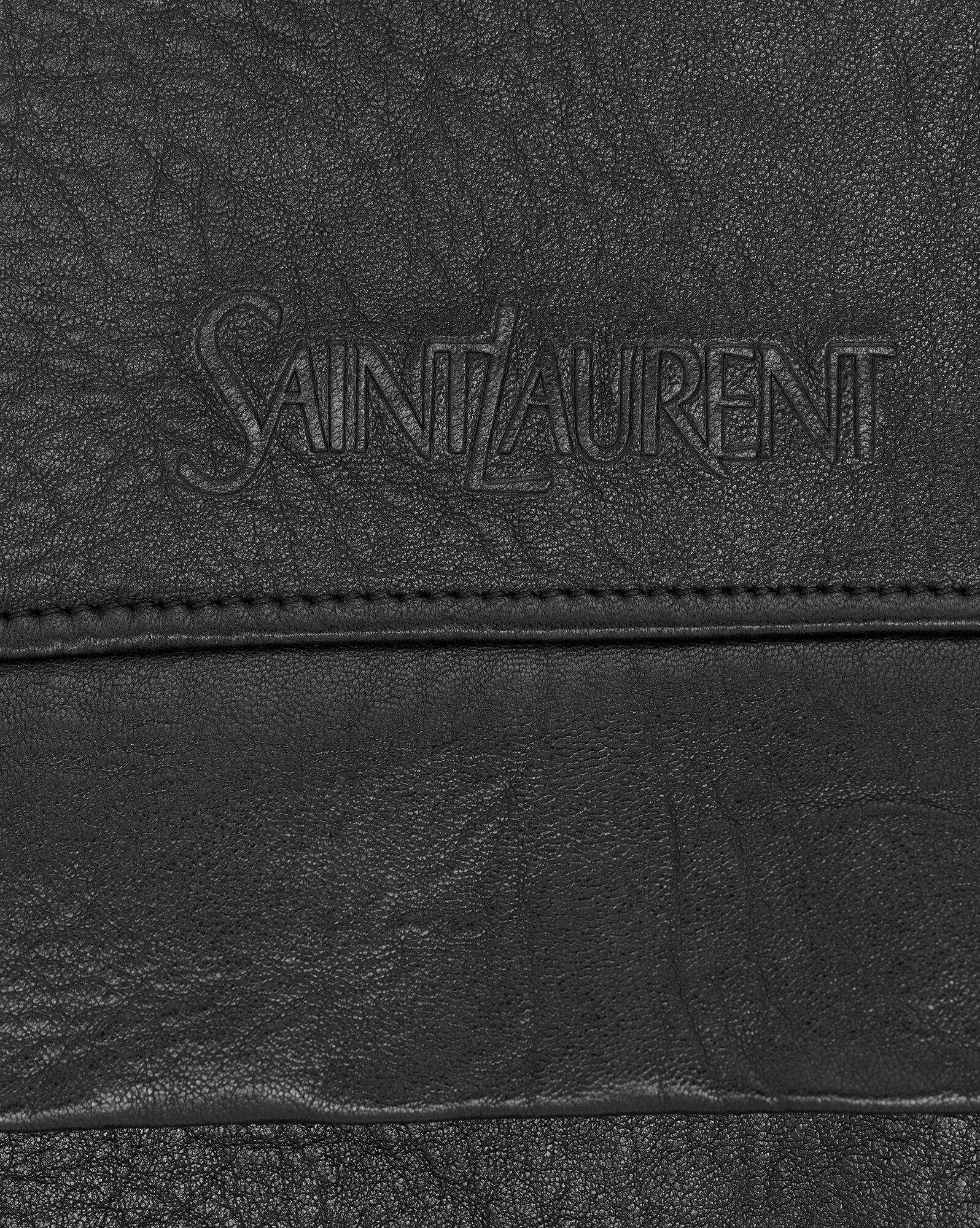 Saint Laurent Grain Hooded Leather Jacket In Black