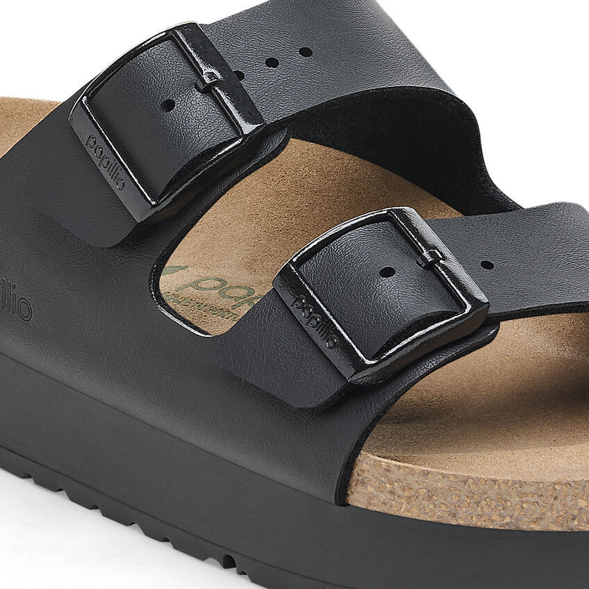 Birkenstock Arizona 25 Mm Platform Slides In Black