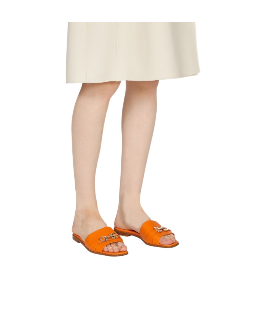 Ferragamo Gancini Slide In Orange