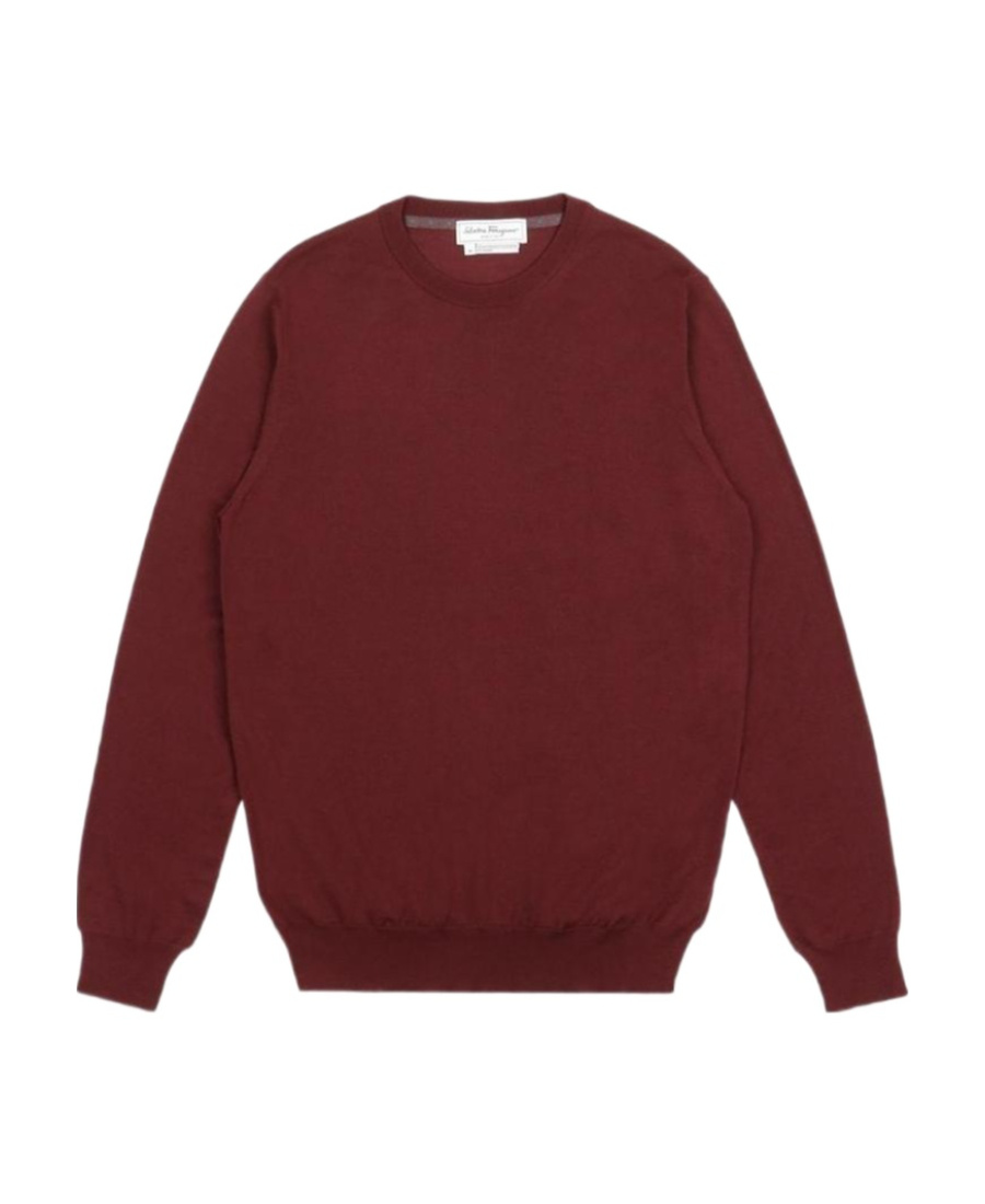 Ferragamo Round-neck Sweater In Red