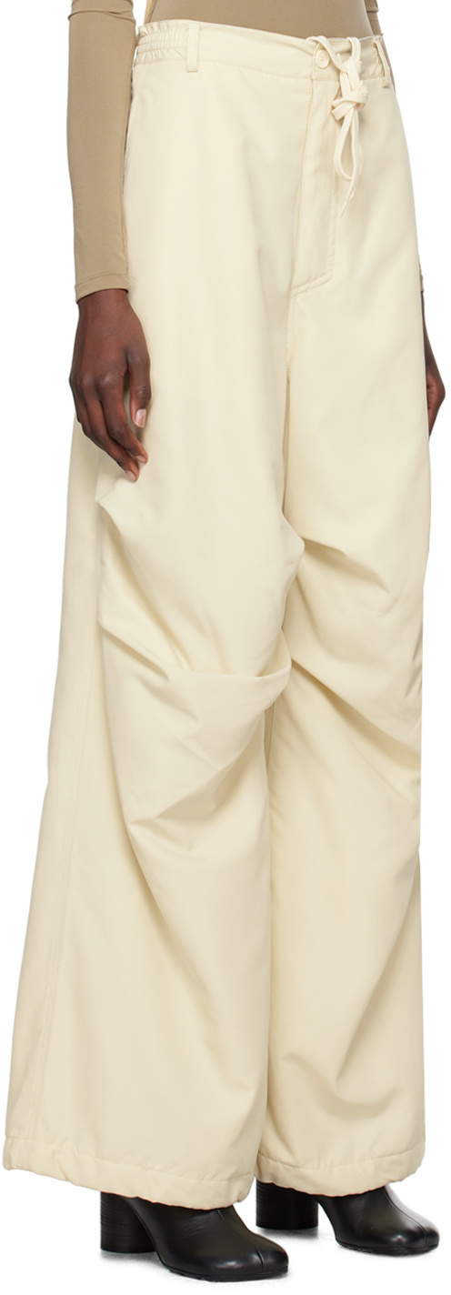 Mm6 Maison Margiela Off-white Wide-leg Trousers In Nude