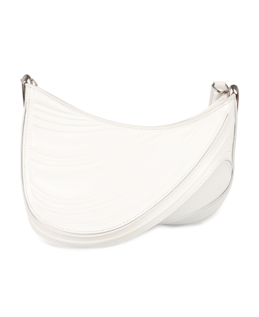 Mugler Small Spiral Curve 01 Shoulder Bag In White