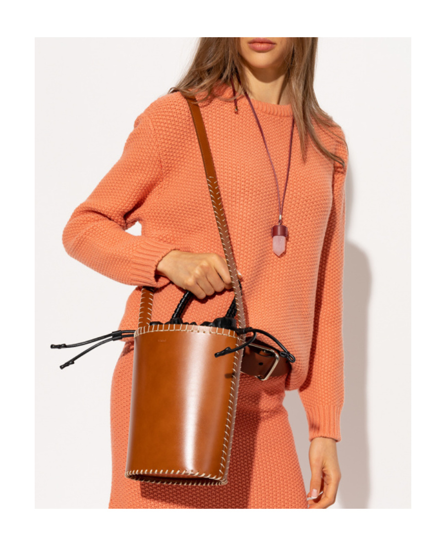 Chloé Chloe Mini Louela Bucket Bag In Brown