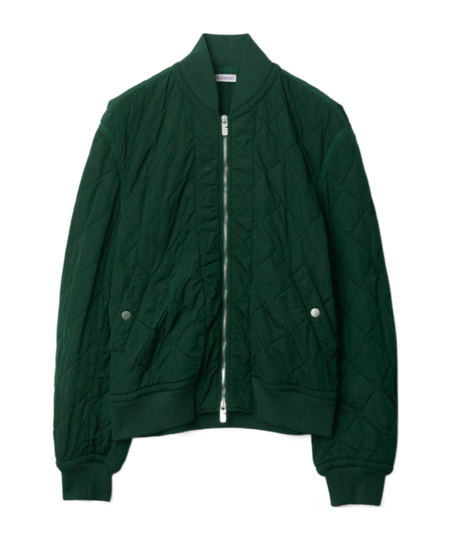 Burberry Quilted Zip-up Bomber Jacket In Green