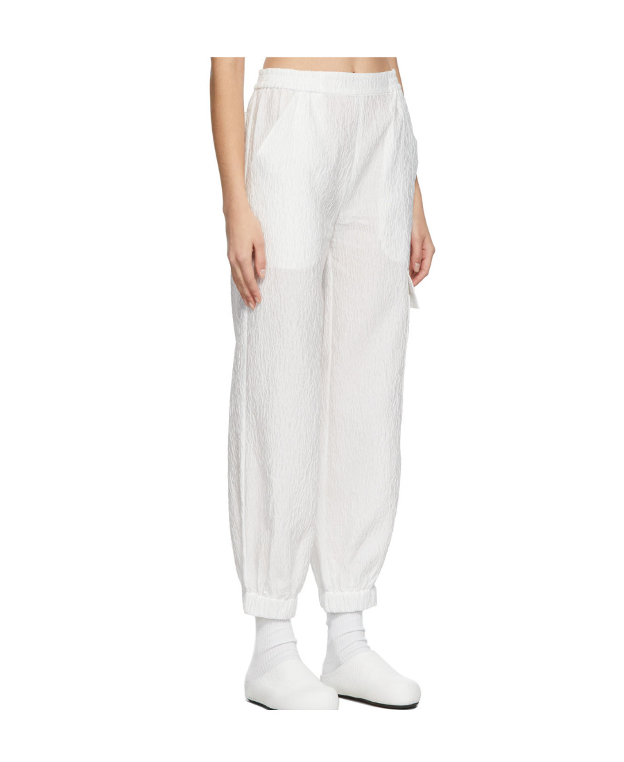 Cecilie Bahnsen Logo Elastic Waist Casual Pants In White