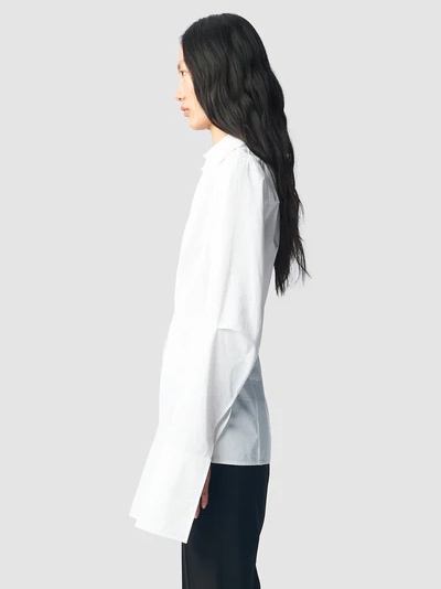 Ann Demeulemeester Linsey Open Front Poplin Shirt In White