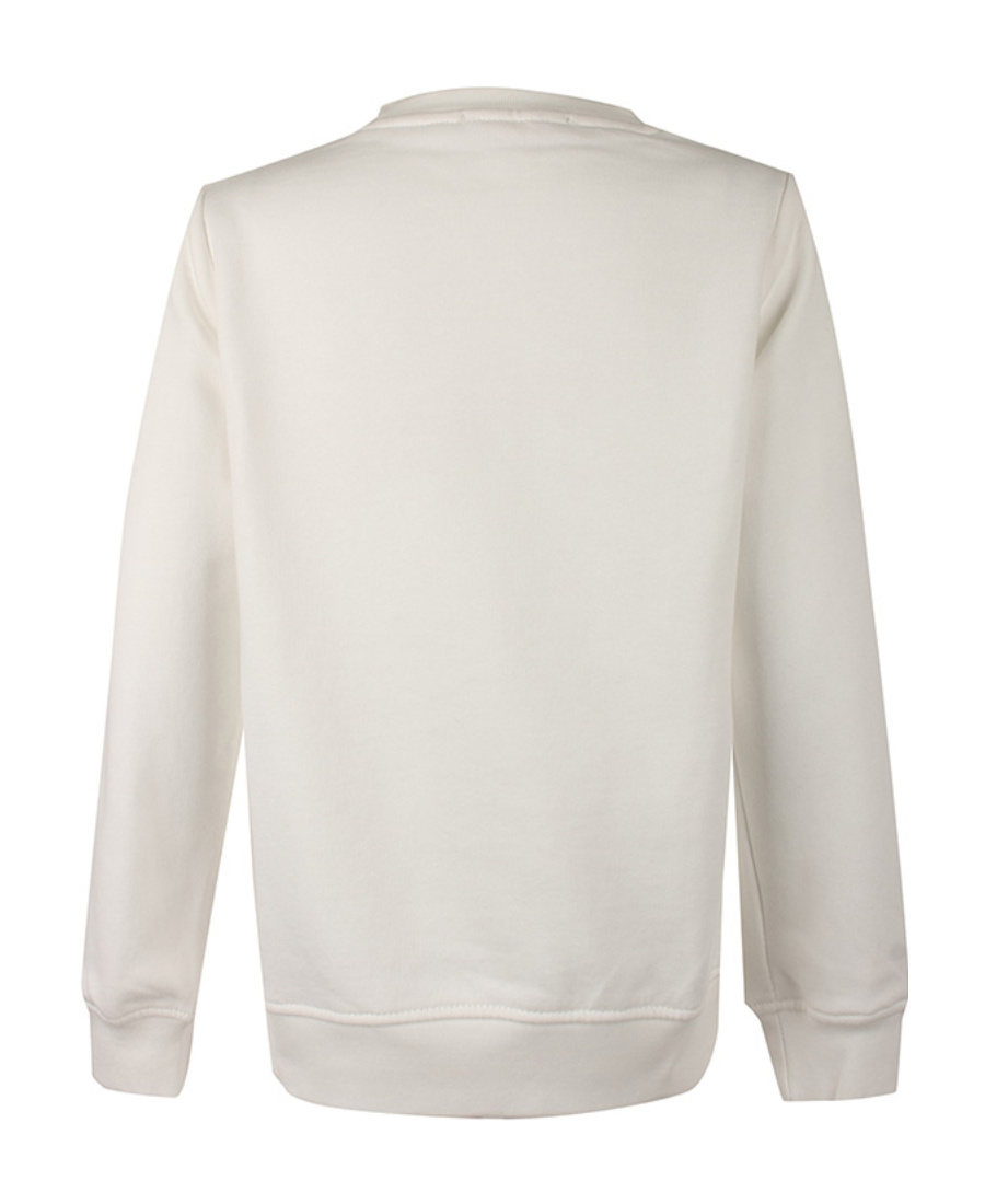 Shop Msgm Round Neck Hoodie In White
