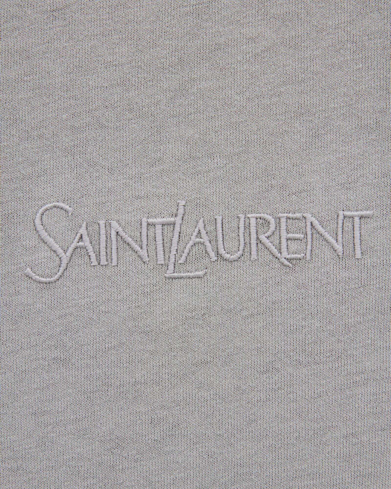 Saint Laurent Cassandre Cotton Blend T-shirt In Gray