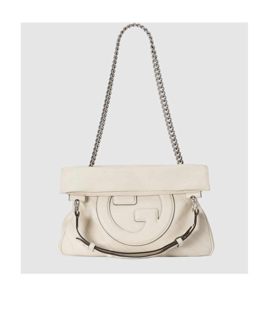 Gucci Quilted Chain Strap Top Handle Tote Bag In White