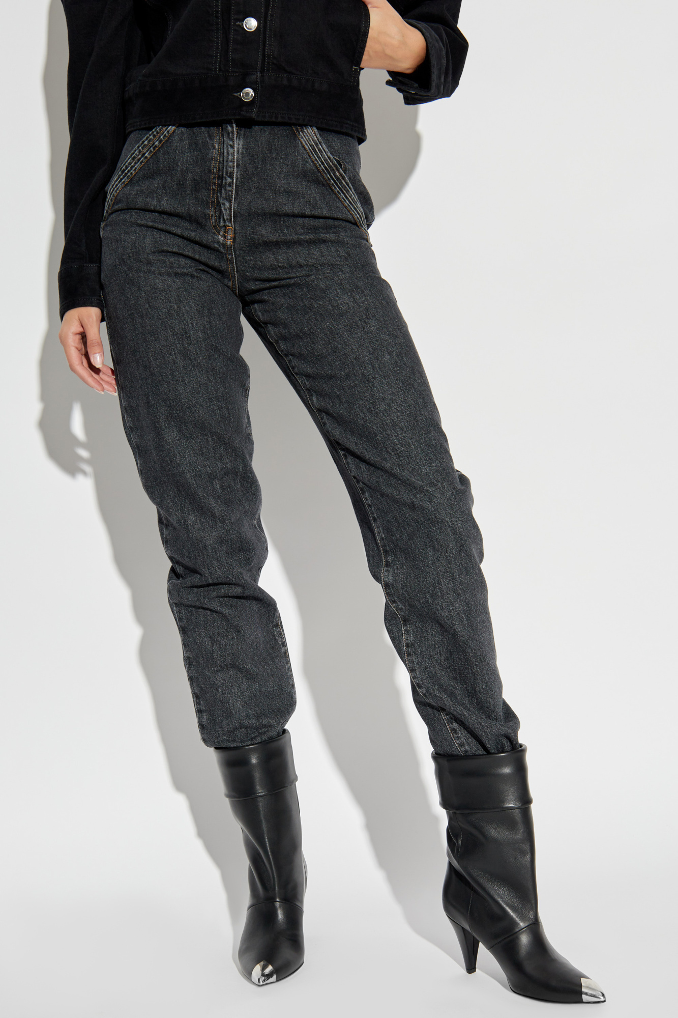 Iro Multi-pocket Denim Trousers In Black