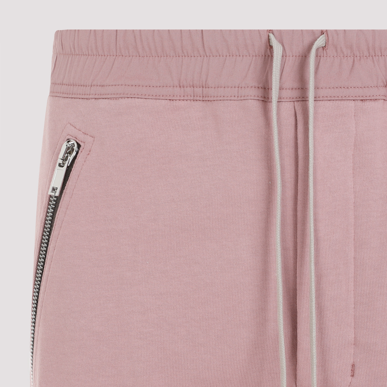 Rick Owens Pink Cotton Track Trousers For Men In Ss24 In Nude