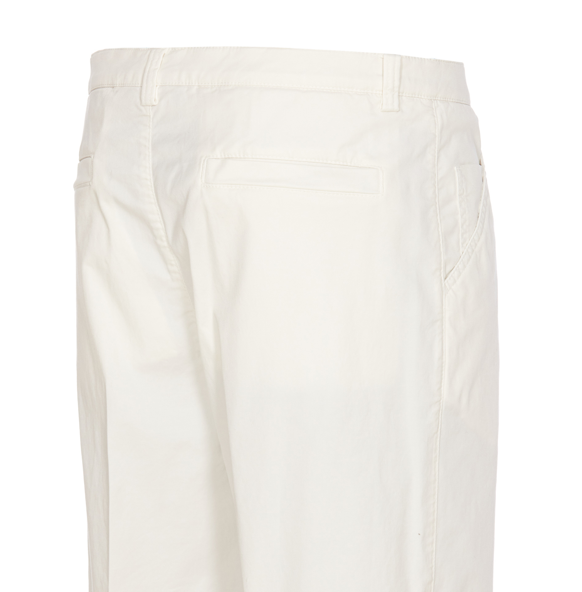 Brunello Cucinelli Garment-dyed Trousers In Twisted Cotton Gabardine In White