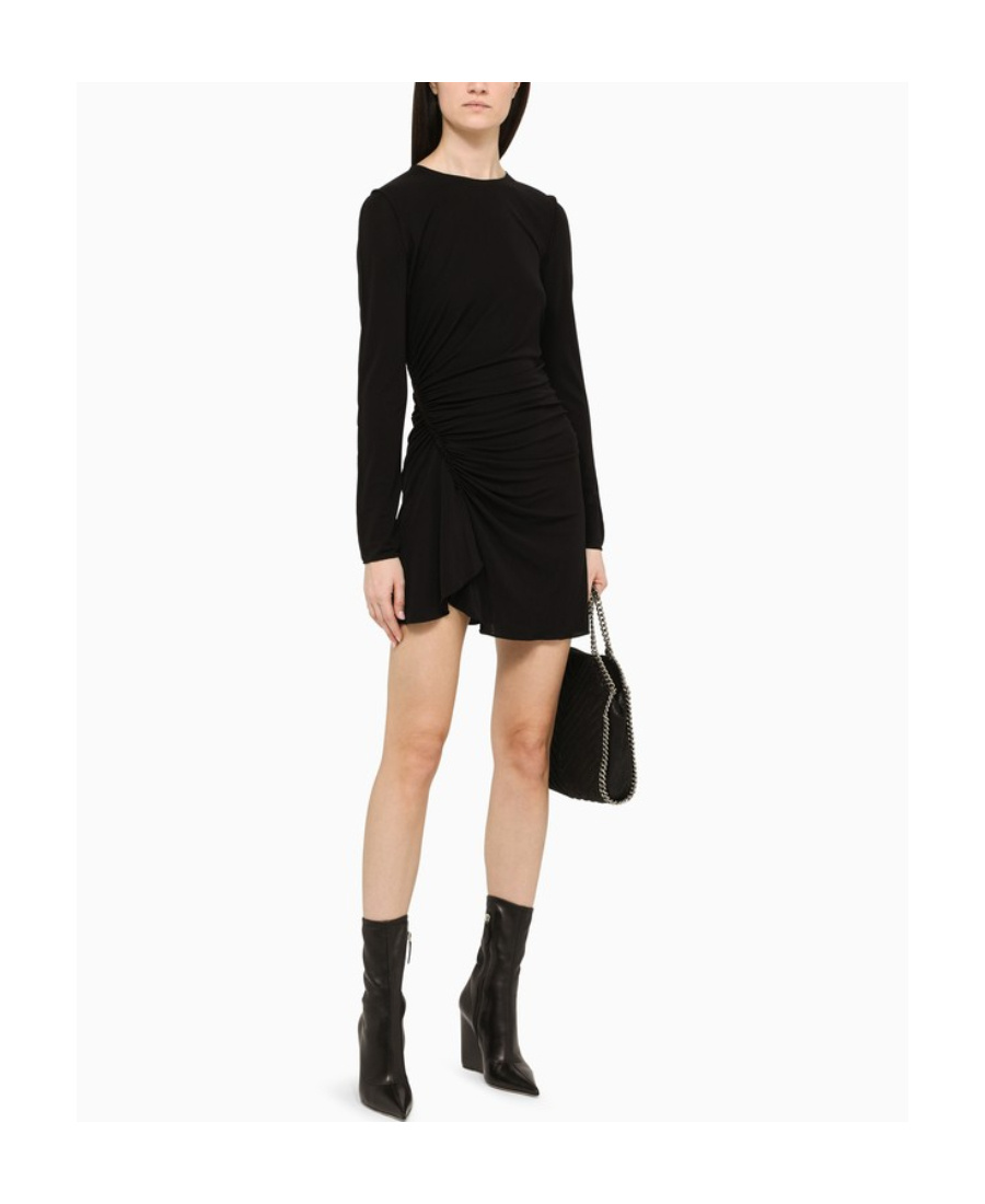 Dsquared2 Ruched Longsleeved Mini Dress In Black
