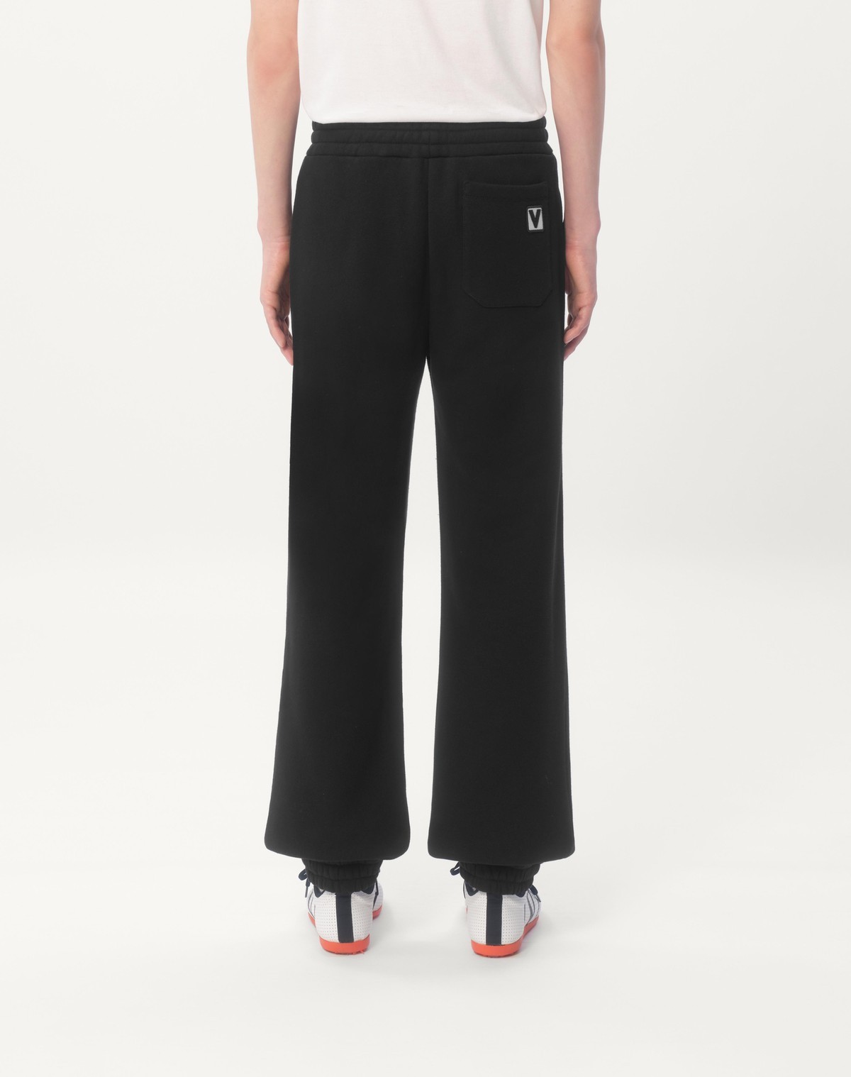 Valentino Chenille Jogging Trousers With Chez Patch In Black