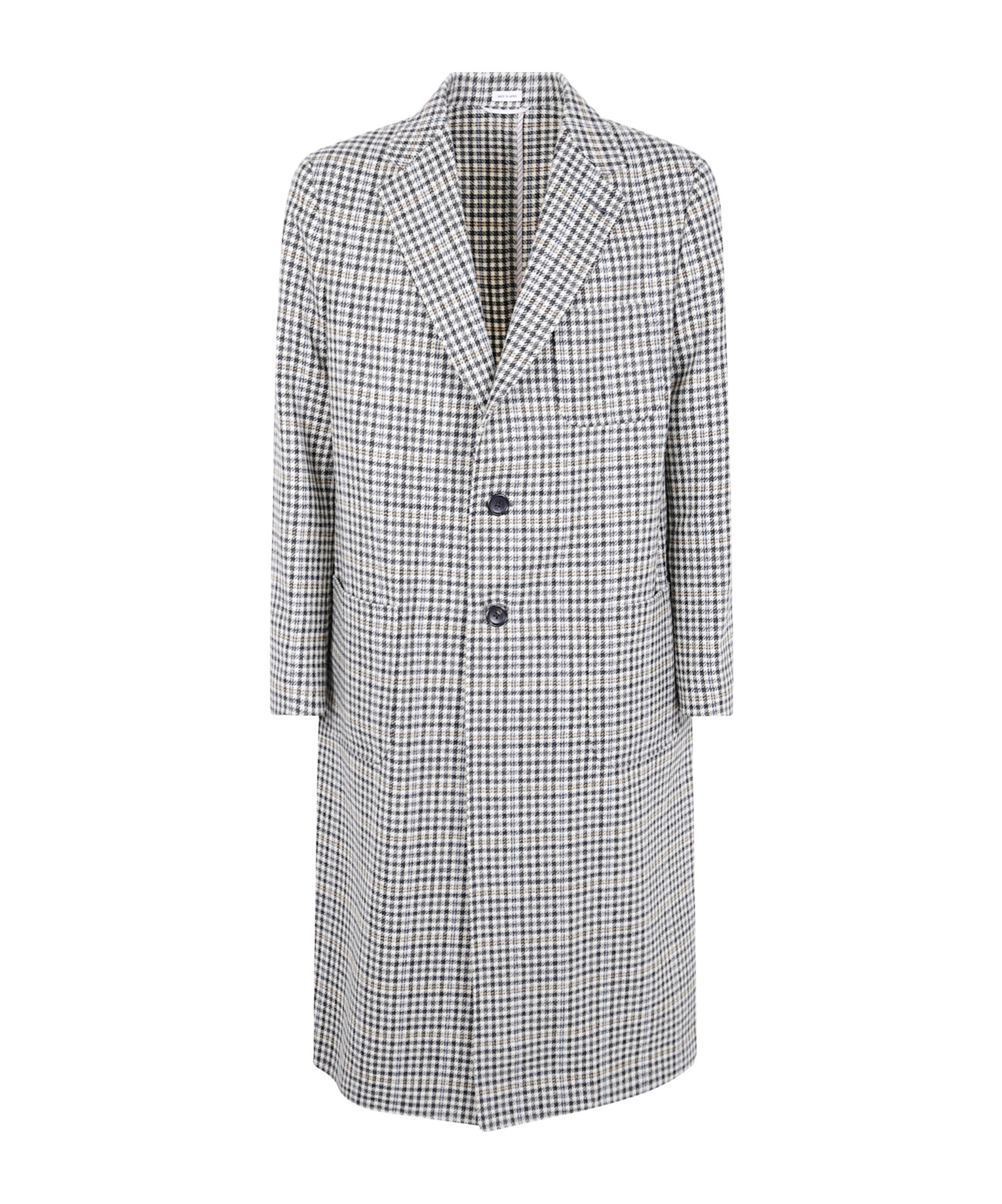 Thom Browne Unconstructed Elongated Coat Check Hunting Tweed In Gray