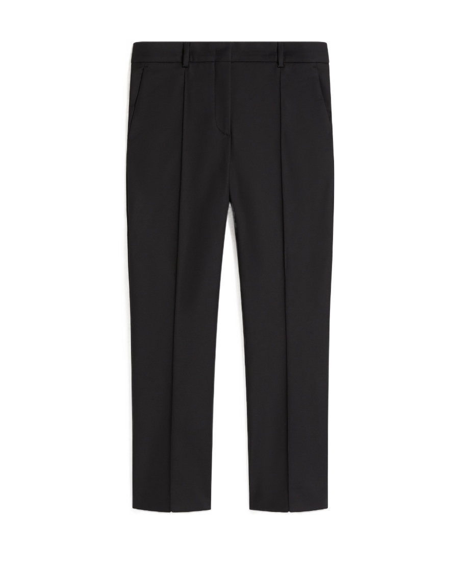 Sportmax Wool Trousers With High Waist And Zipped Slits In Black