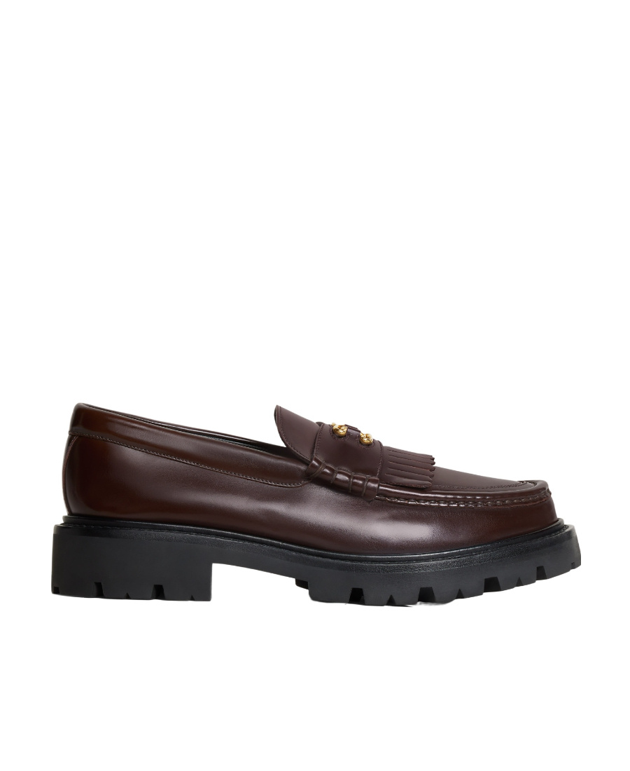 Celine Margaret Tassel Love Shoes In Brown