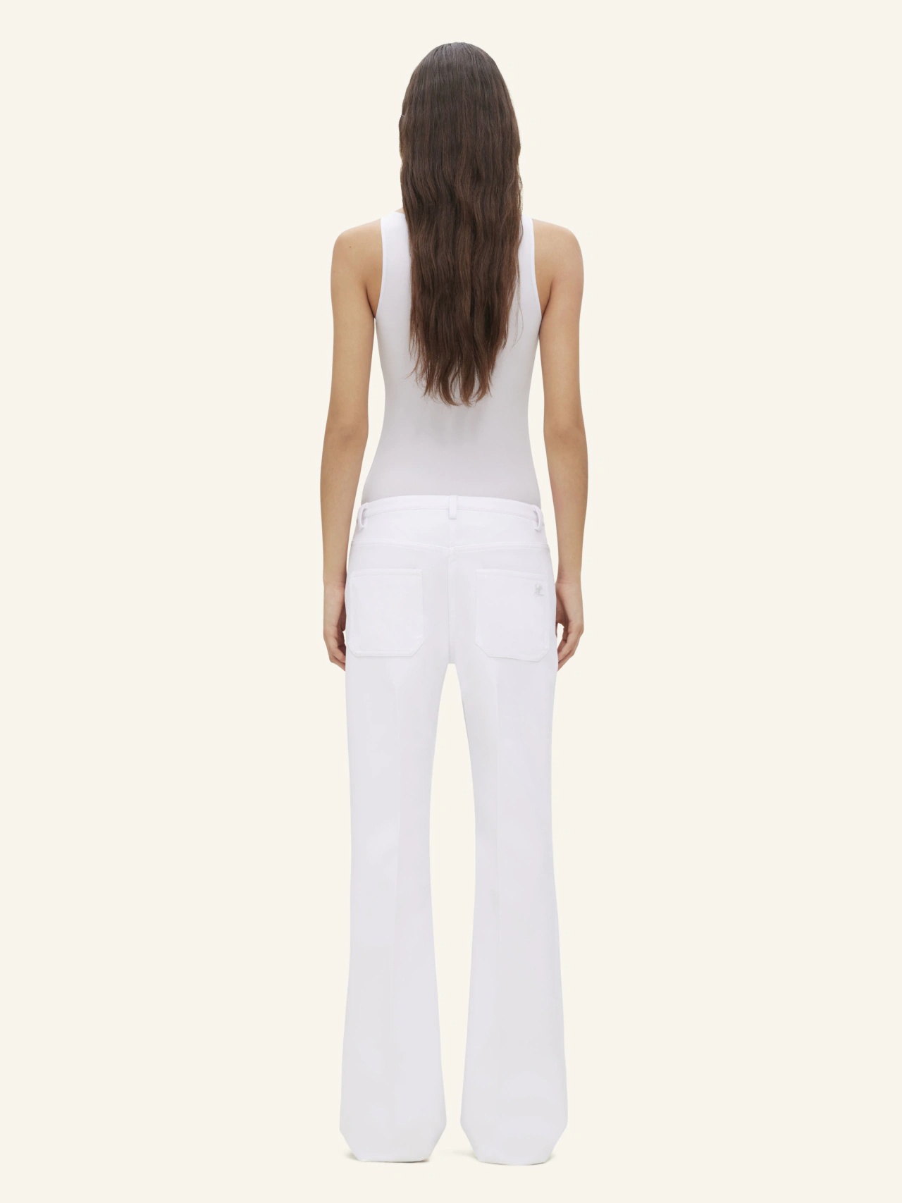 Courrèges Relax Bootcut Trousers In White